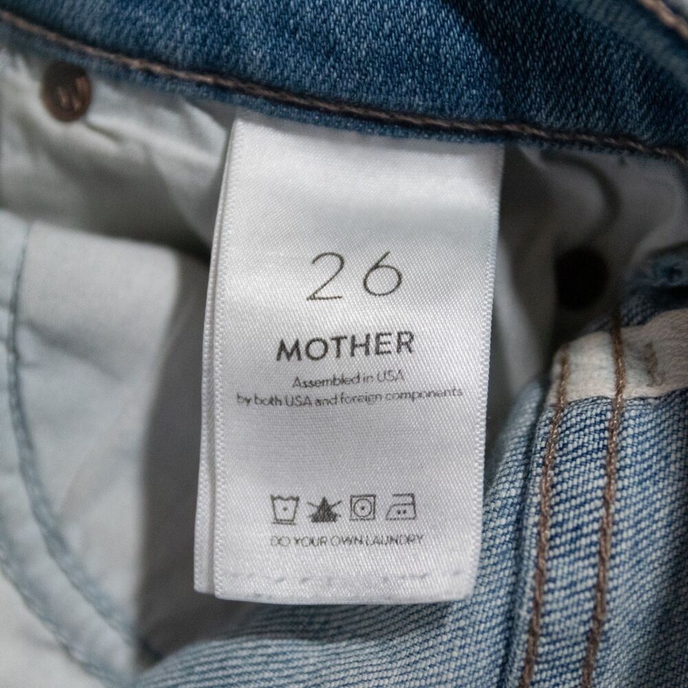 Mother The Stunner Zip Ankle Step Fray Camp Expert Blue Jeans Women's 26x26 - Picture 6 of 10